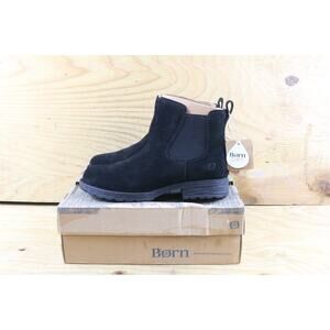 Born Boots 9 M Womens Black Suede Cove Chelsea Slip On Shoes Ankle New